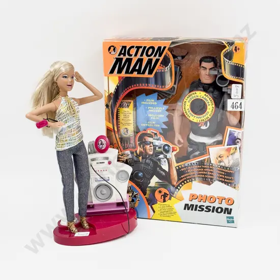 Boxed Action Man Photo Mission and Unboxed Singing Barbie Doll