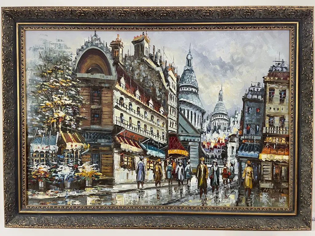 N. Spence - European Street Scene - Oil on Board Image 1++