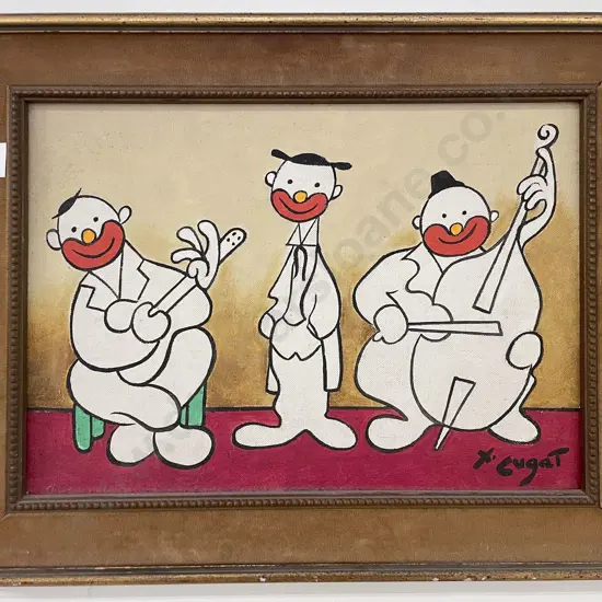 T. Cugat (Spanish) - Three Musicians - Oil on Canvas Board