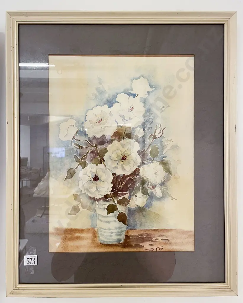 Joan Elder - "Single Pink Roses" - Watercolour Image 1++