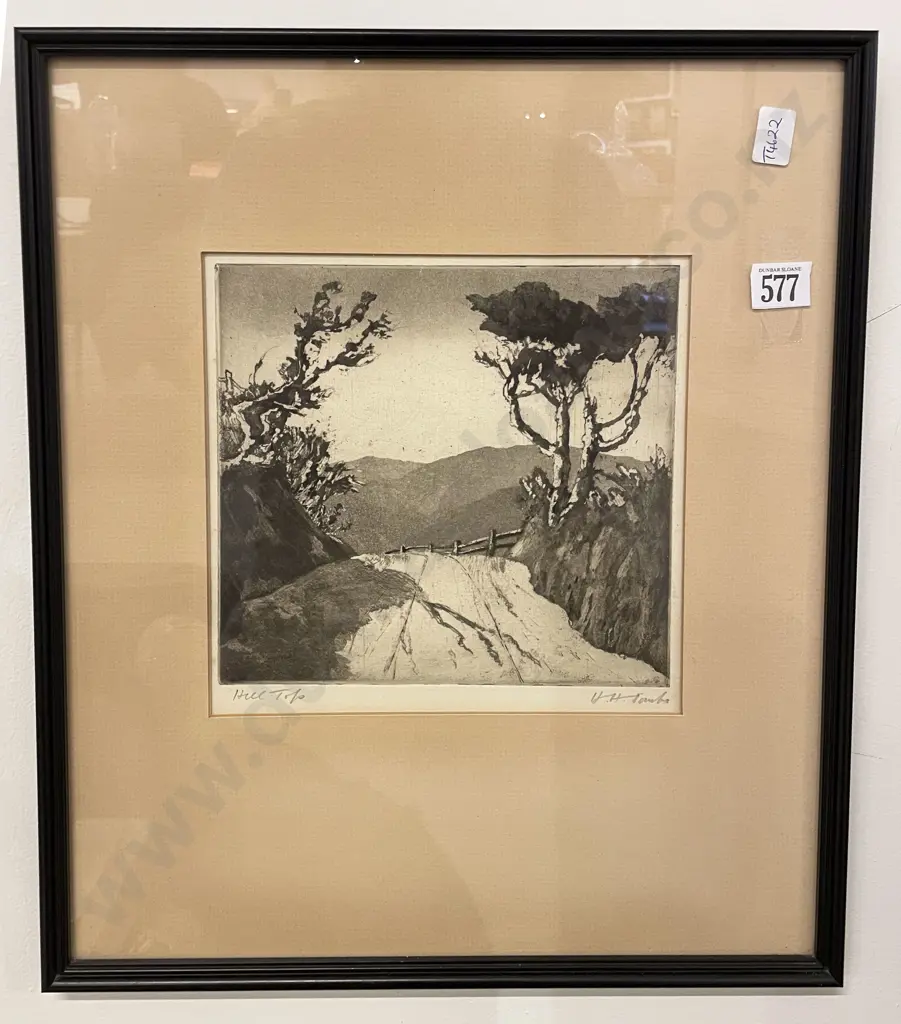 H. H. Tombs - "Hill Top" - Woodblock Print Image 1++