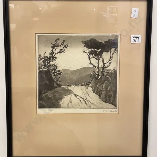 H. H. Tombs - "Hill Top" - Woodblock Print