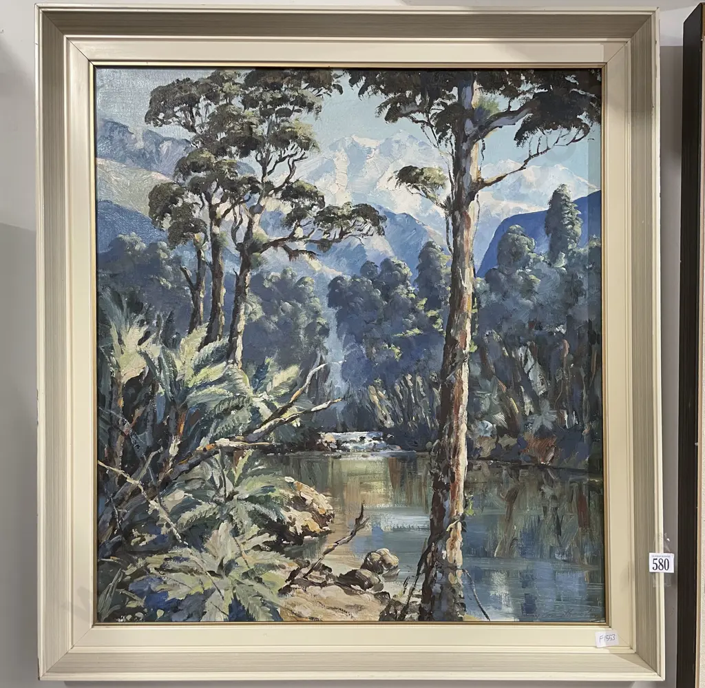 Aston Greathead - "Near Lake Mapourika" - Oil on Board Image 1++