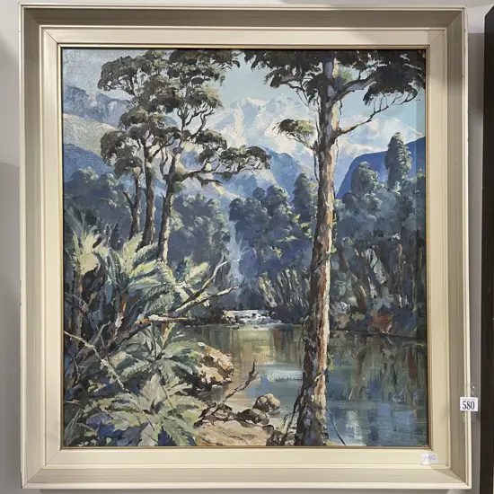 Aston Greathead - "Near Lake Mapourika" - Oil on Board