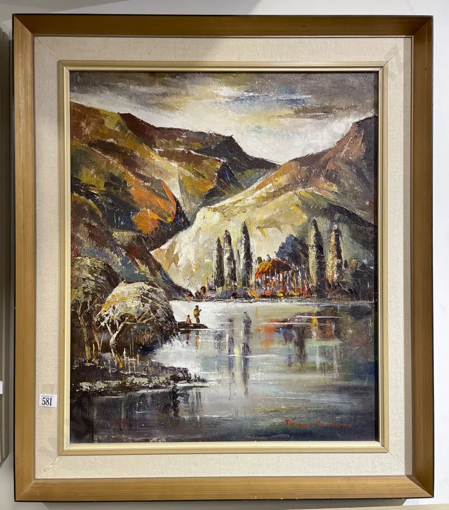 Florence Luxford - "Arrowtown 1963" - Oil on Board Image 1++