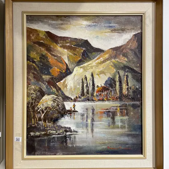 Florence Luxford - "Arrowtown 1963" - Oil on Board