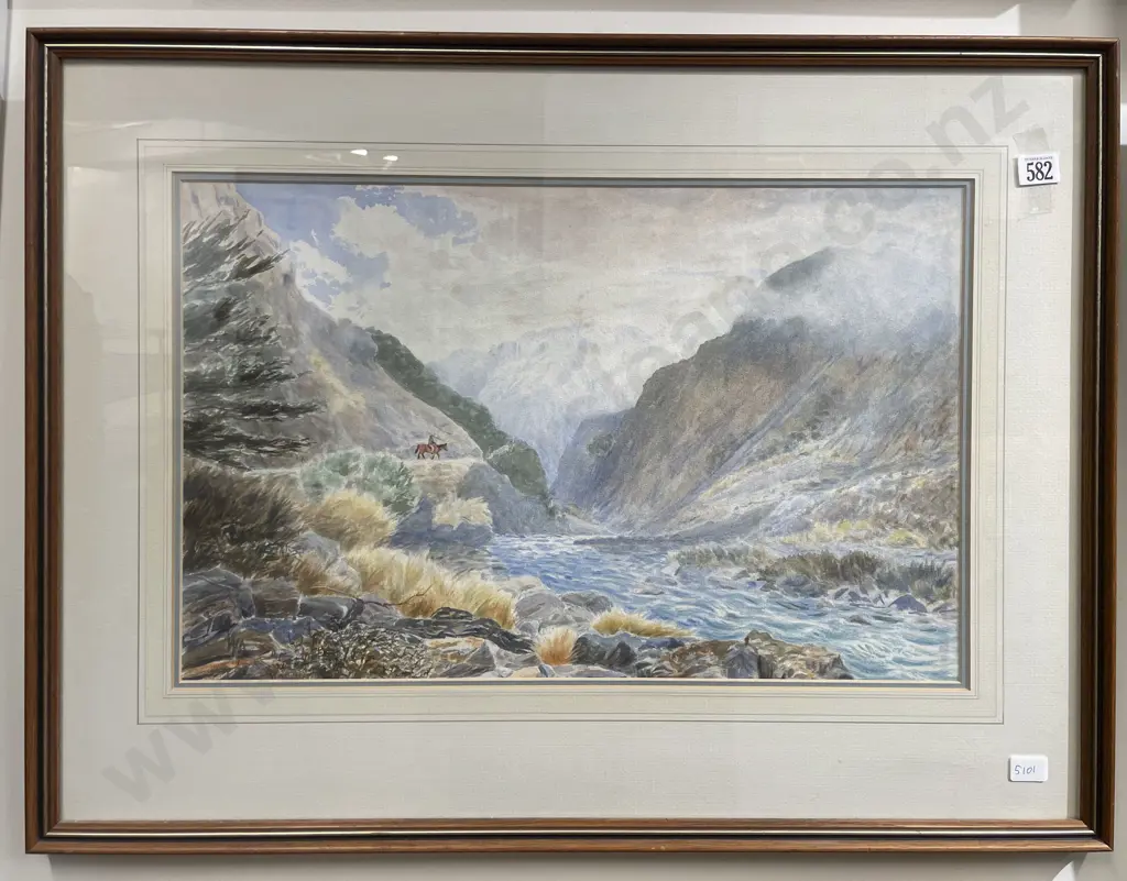 W. H. Pratt - "Wairau Gorge" - Watercolour Image 1++