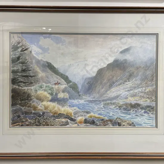W. H. Pratt - "Wairau Gorge" - Watercolour