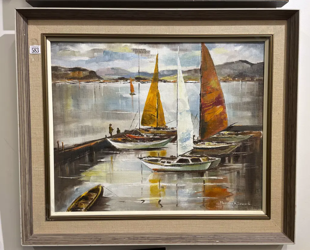 Florence Luxford - "Wellington Harbour" - Oil on Board Image 1++