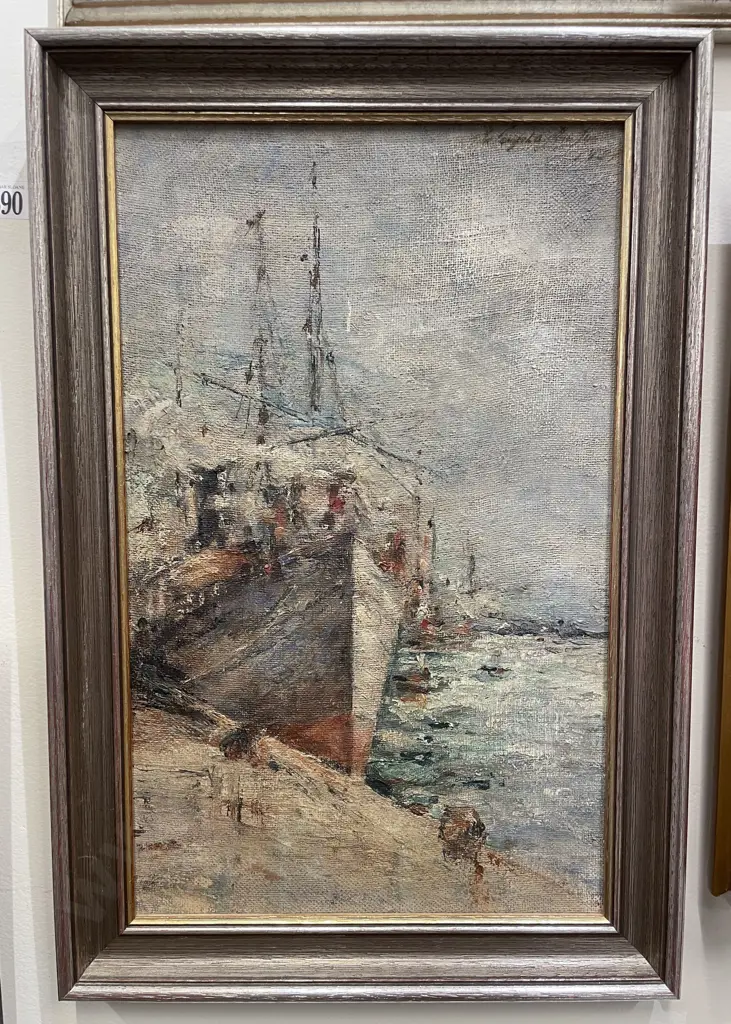 Unknown Artist - "Port Side" - Oil on Board Image 1++