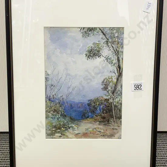 C. H. Barton - View Through The Trees - Watercolour