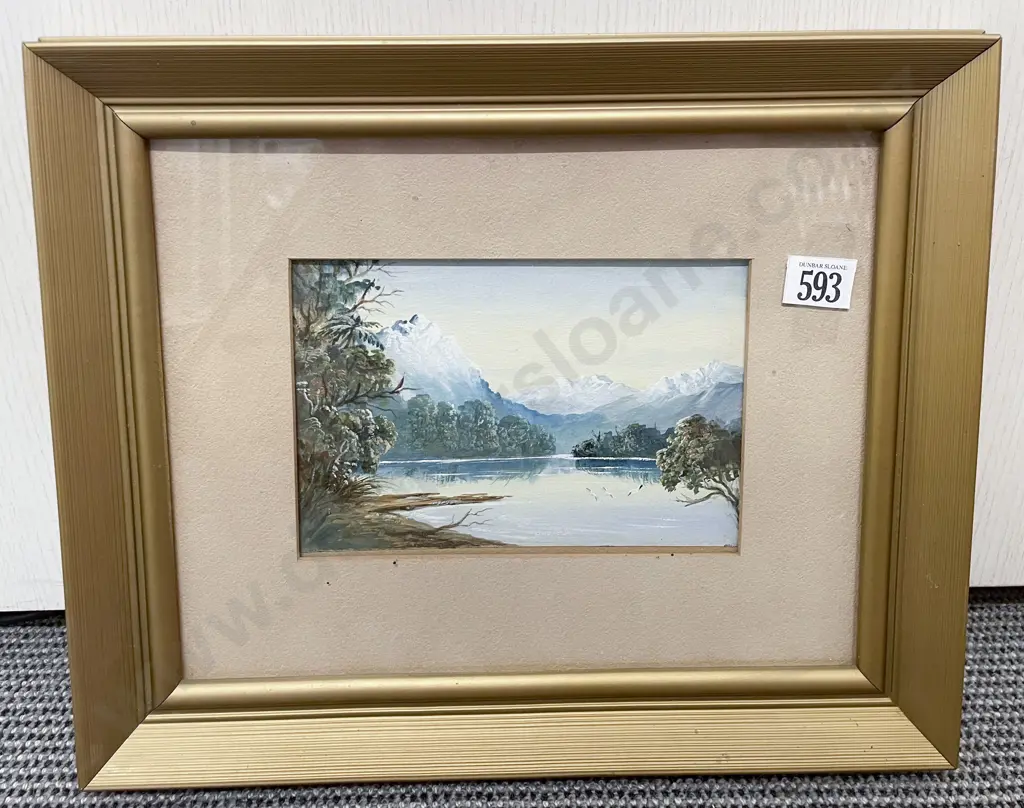 Unknown Artist - Colonial Lake Scene - Watercolour & Gouache Image 1++