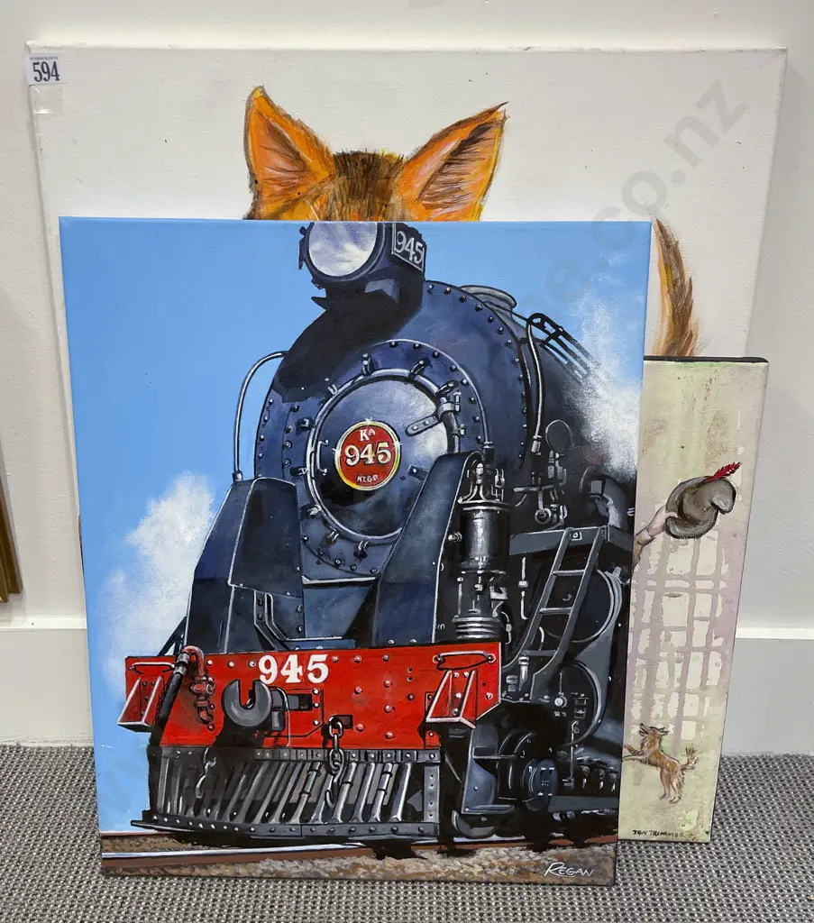 John Regan - "KA 945" - Acrylic on Canvas and Two Others Image 1++