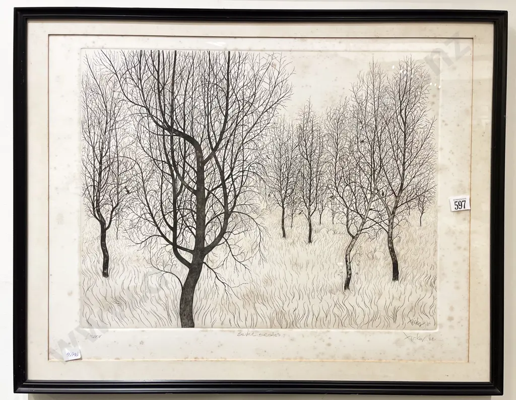 Gary Tricker - "Silver Birches" - Etching A/P Image 1++