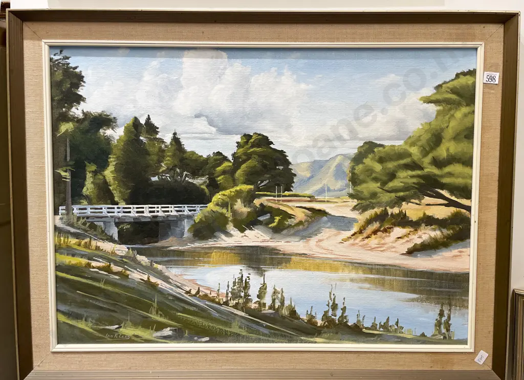 Ian R. Lees - "Catchpole Bridge Wainuiomata" - Oil on Board Image 1++