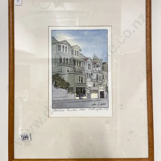 Peter Leitch - "Westside Tinakori Road Wellington" - Hand Coloured Etching