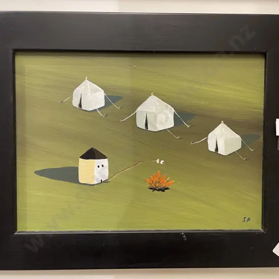 Sally Papps - "Camp as a Row of Tents" - Acrylic on Board