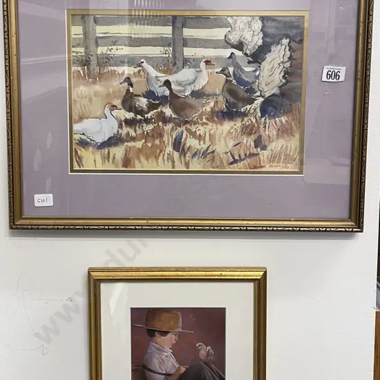 Jeanette Walker - "Farm Ducks" - Watercolour and Other