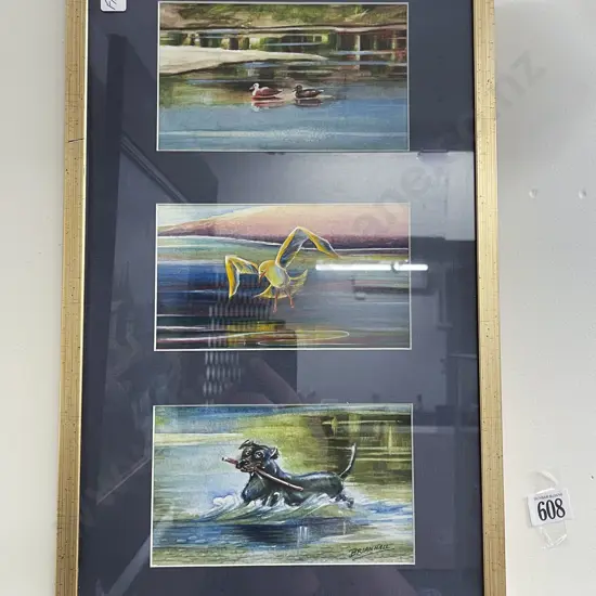 Brian Hall - "River Ramblings" - Three Watercolour Studies Framed as One