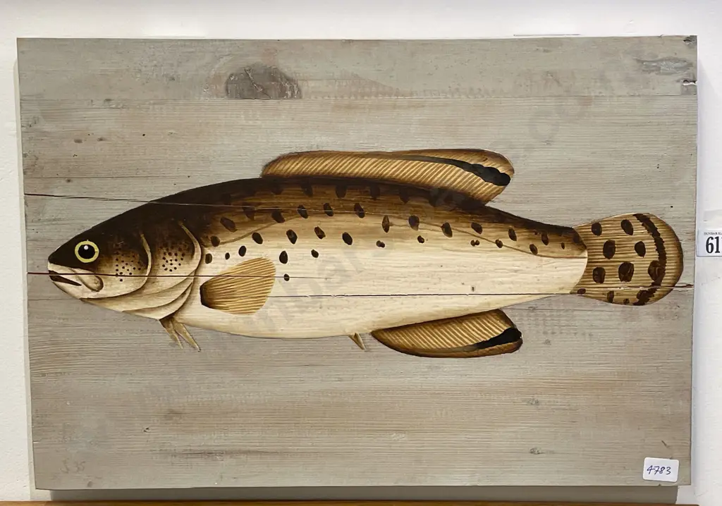 Study of Trout on Pine Boards Image 1++