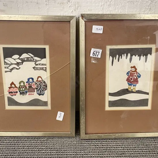 Two Framed Woodblock Prints