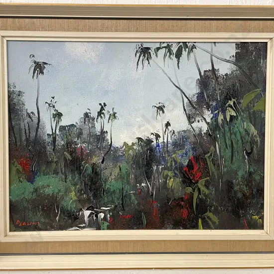 George Deakins - Jungle Study - Oil on Board
