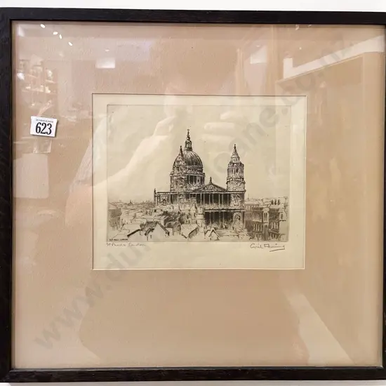 Cyril Fleming - "St Pauls London" - Etching