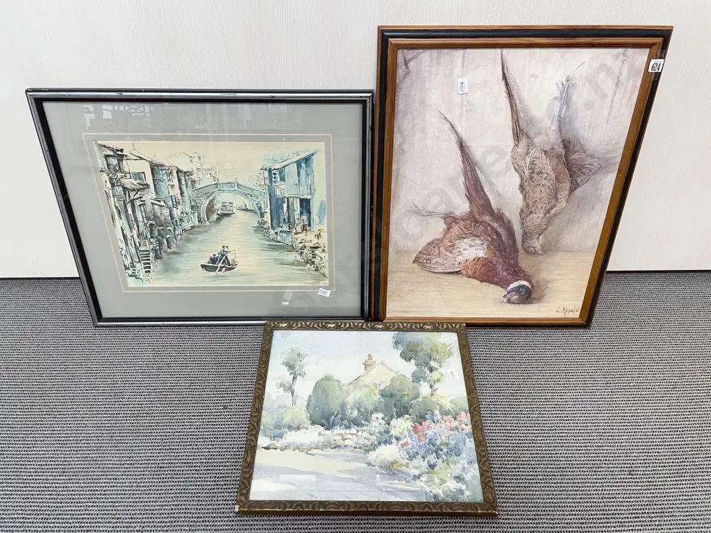 S. Regalzi - Pheasants - Pastel & Pencil on Paper and Two Others Image 1++