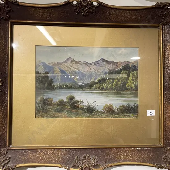 J. Malcolm - Colonial Lake Scene - Watercolour