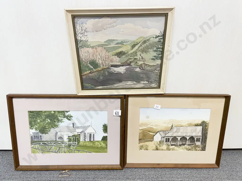 Three Assorted Framed Watercolours Image 1++
