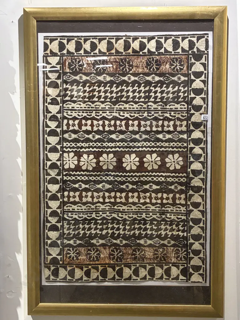 Framed Tapa Cloth Image 1++
