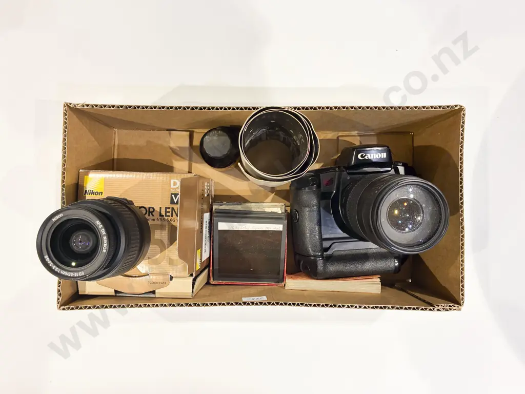 Canon Camera with Glass Slides & Nikon Lens etc Image 1++