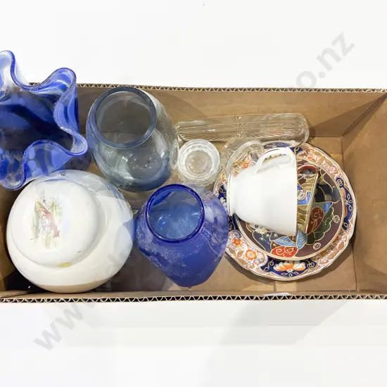 Box Qty of Assorted China & Glass Ware