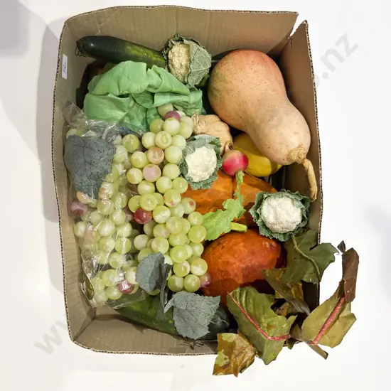 Box Qty of Assorted Faux Fruit & Vegetables