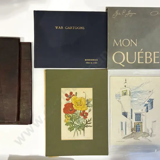 Pair of Document Holders together with Art Reference & Assorted Prints