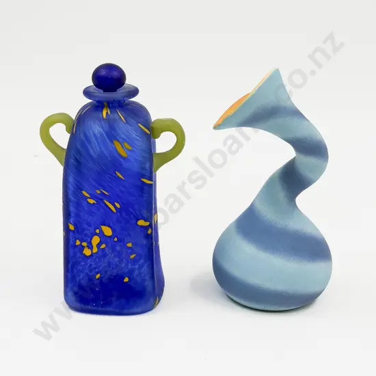 Studio Pottery Abstract Vase together with Art Glass Vanity Bottle