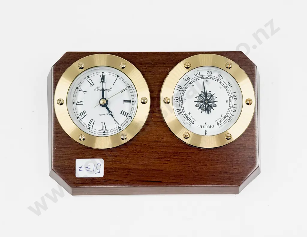 Boxed Desk Clock/Barometer Image 1++