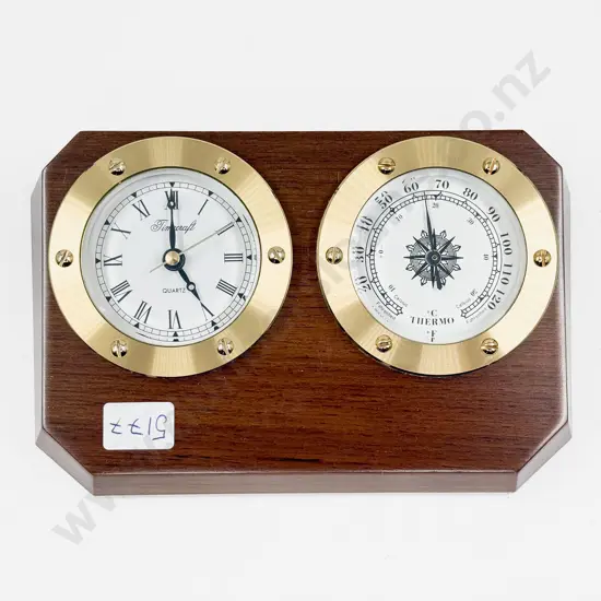 Boxed Desk Clock/Barometer