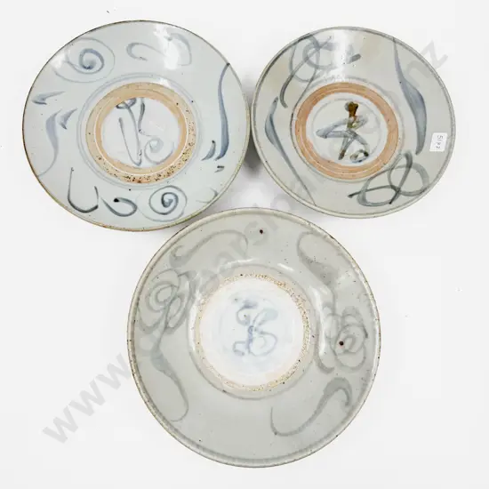 Three Provincial Ming Shallow Bowls