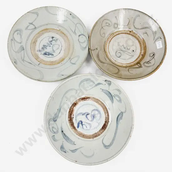 Three Provincial Ming Shallow Bowls