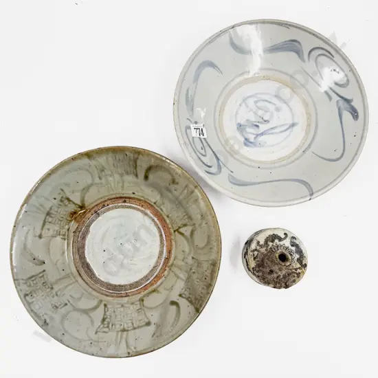 Two Provincial Ming Shallow Bowls & Other