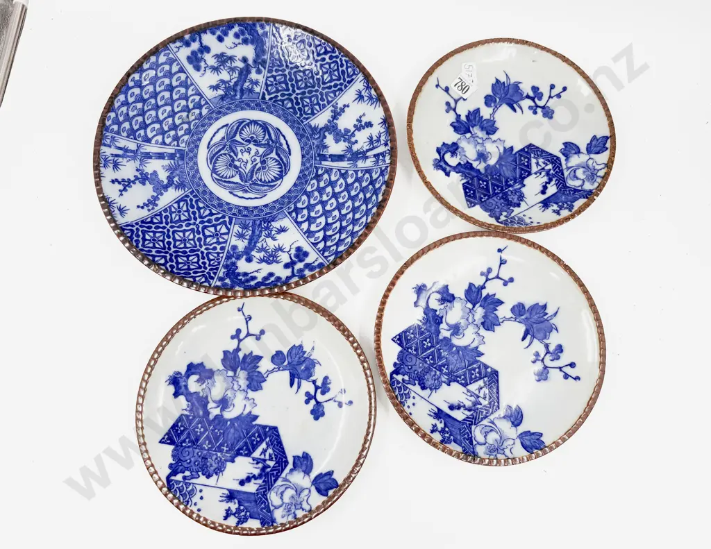 Four Chinese Blue & White Plates Image 1++