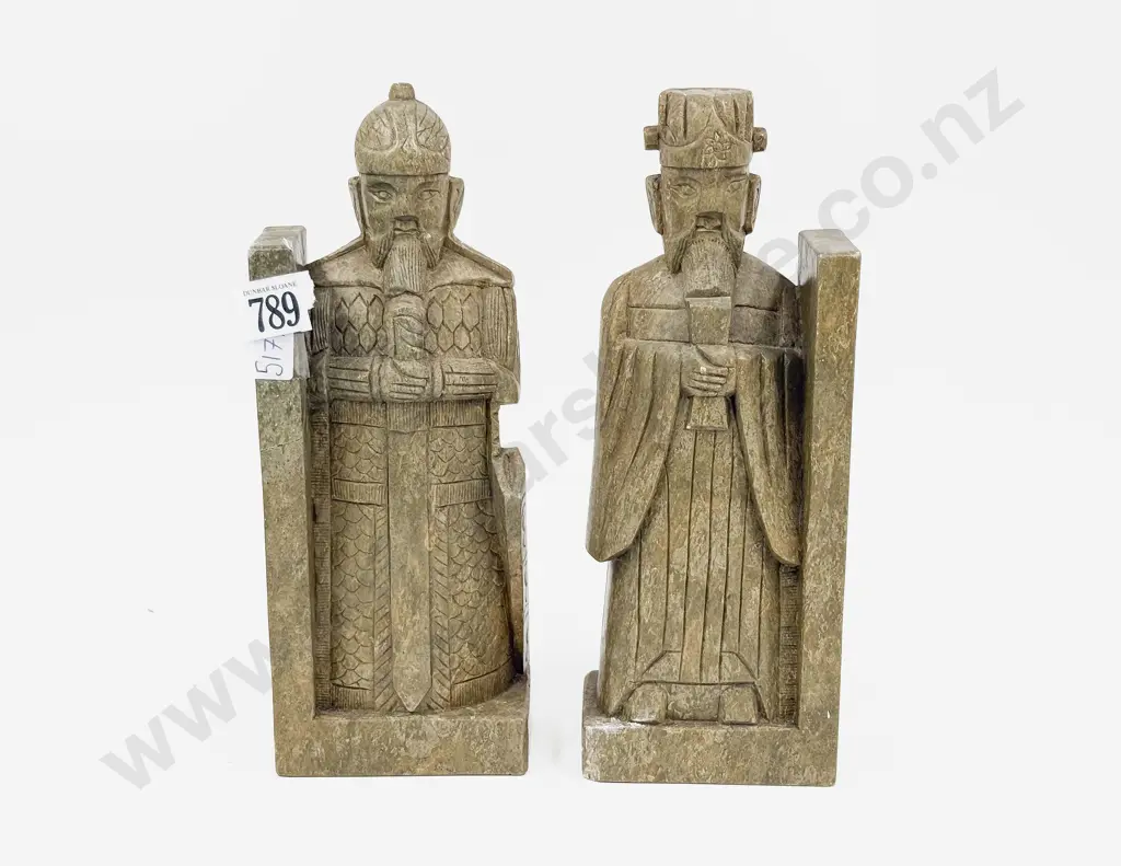 Pair or Hard Stone Figural Bookends Image 1++