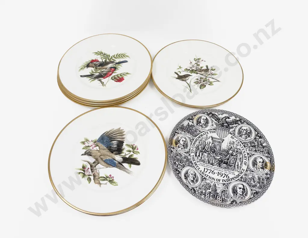 Eight Coalport British Bird Comm. Plates together with Other Comm. Plate Image 1++