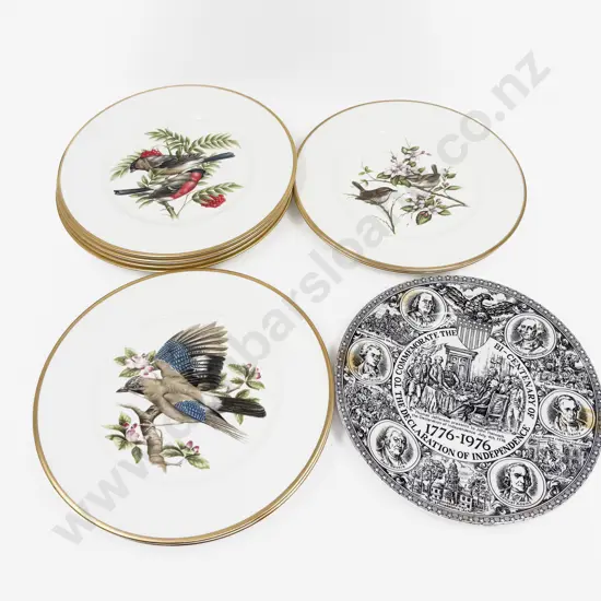 Eight Coalport British Bird Comm. Plates together with Other Comm. Plate