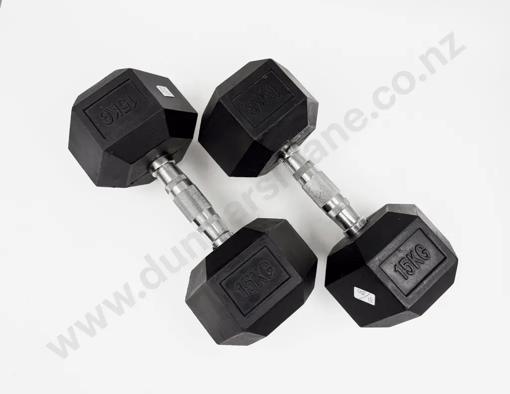 Pair of 15kg Dumbbells Image 1++