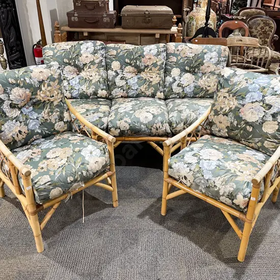 Cane Three Piece Conservatory Suite