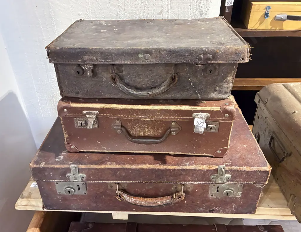 Three Assorted Vintage Suitcases Image 1++