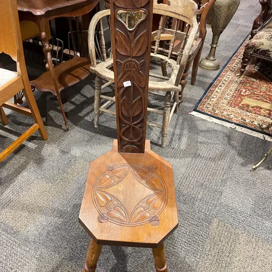 Edwardian Carved Spinning Chair