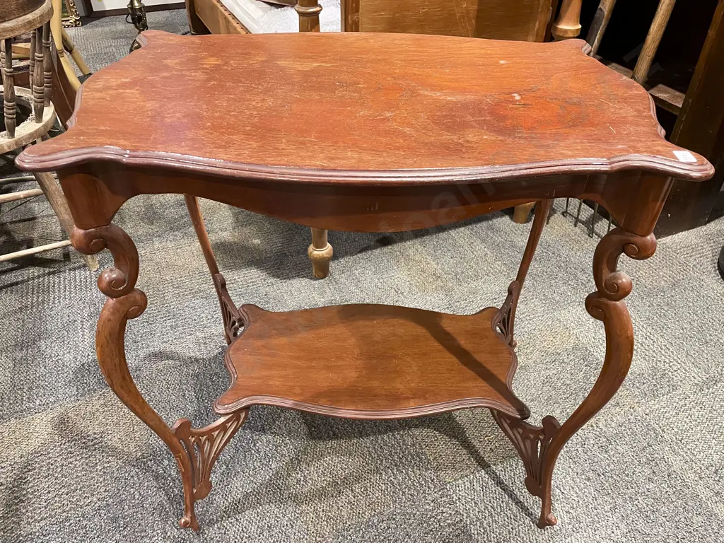 Mahogany Two Tier Side Table Image 1++
